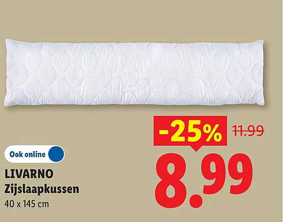 LIVARNO Zijslapkussen 40 x 145 cm -25%