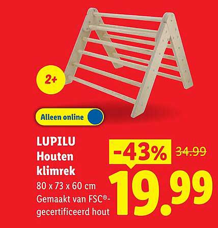 LUPILU Houten klimrek -43% Alleen online