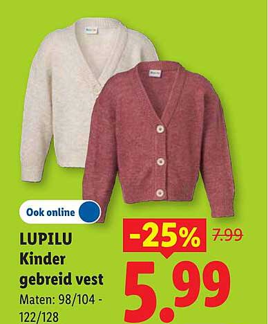 LUPILU Kinder gebreid vest