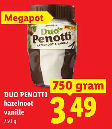 Megapot Duo Penotti hazelnoot vanille 750 g