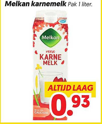 Melkan karnemelk Pak 1 liter