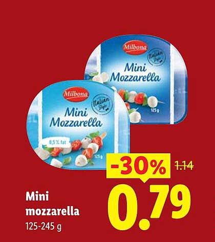 Mini mozzarella 125-245 g -30%