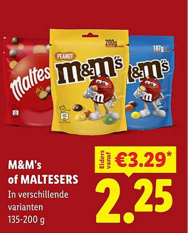 M&M's of MALTESERS In verschillende varianten 135-200 g