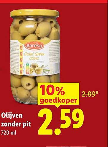 Olijven zonder pit 720 ml