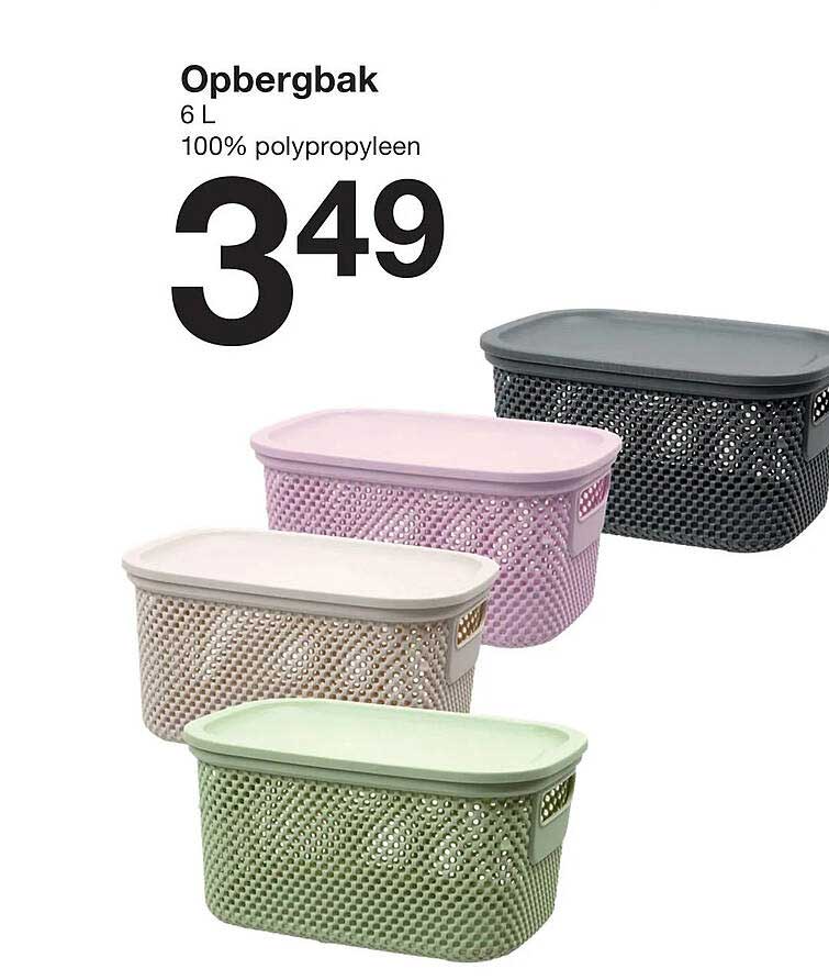 Opbergbak 6 L 100% polypropeen