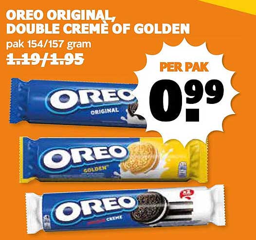 OREO ORIGINAL, DOUBLE CRÈME OF GOLDEN pak 154/157 gram