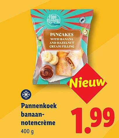 Pannenkoek banaan-notencrème Nieuw