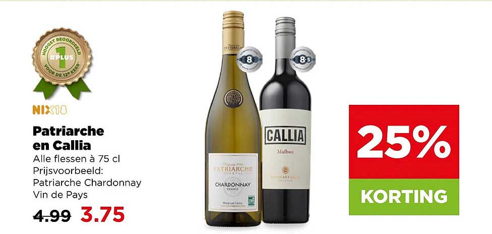 Patriarche en Callia 25% KORTING