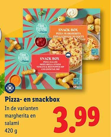 Pizza- en snackbox In de varianten margherita en salami 420 g