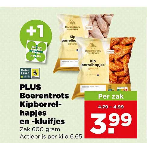 PLUS Boerentrots Kipborrelhapjes en -kluifjes +1