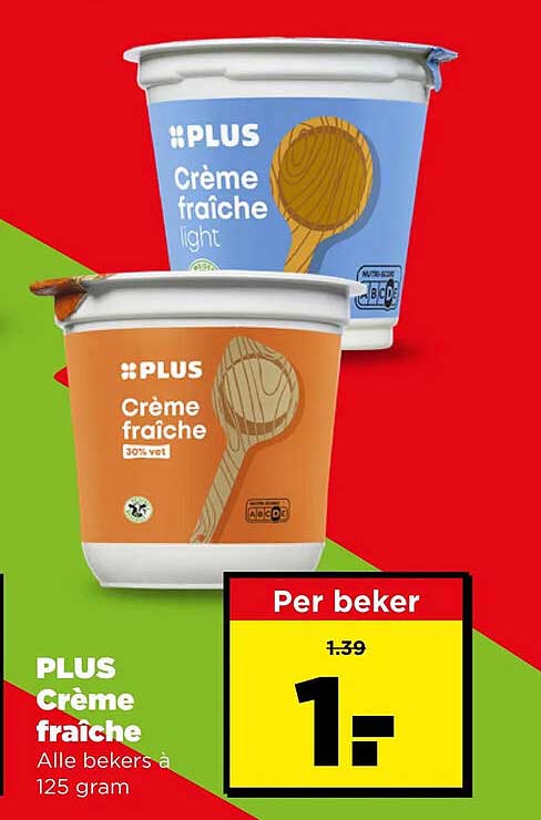 PLUS Crème fraîche Alle bekers à 125 gram
