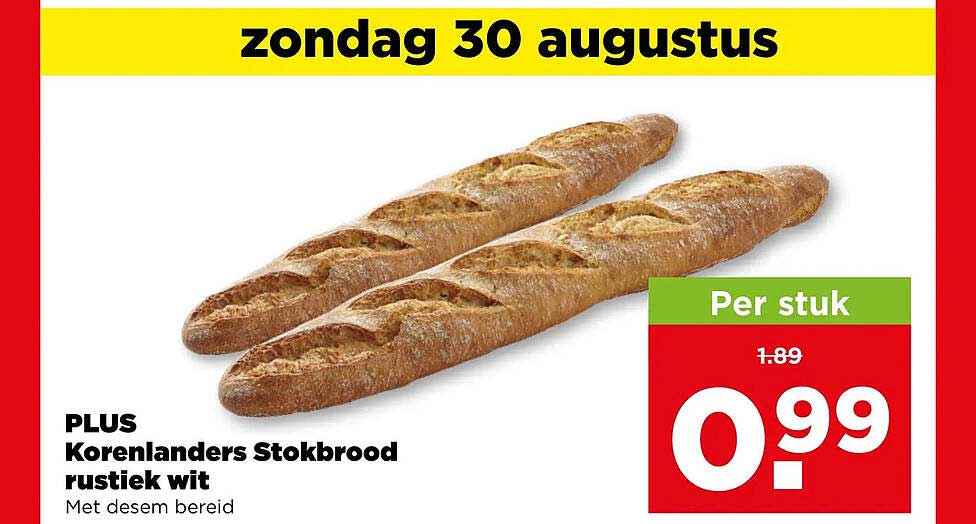PLUS Korenlanders Stokbrood rustiek wit