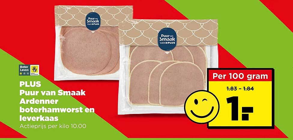 PLUS Puur van Smaak Ardenner boterhamworst en leverkaas