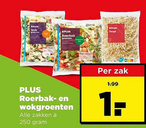 PLUS Roerbak- en wokgroenten Alle zakken à 250 gram