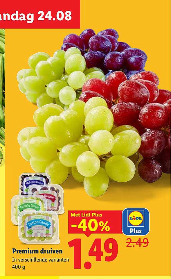 Premium druiven Met Lidl Plus -40%