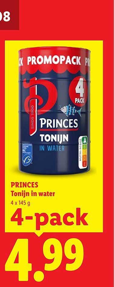 PRINCES Tonijn in water 4-pack