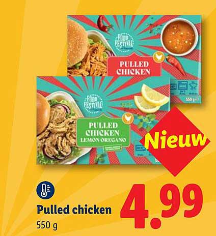 Pulled chicken 550 g Nieuw