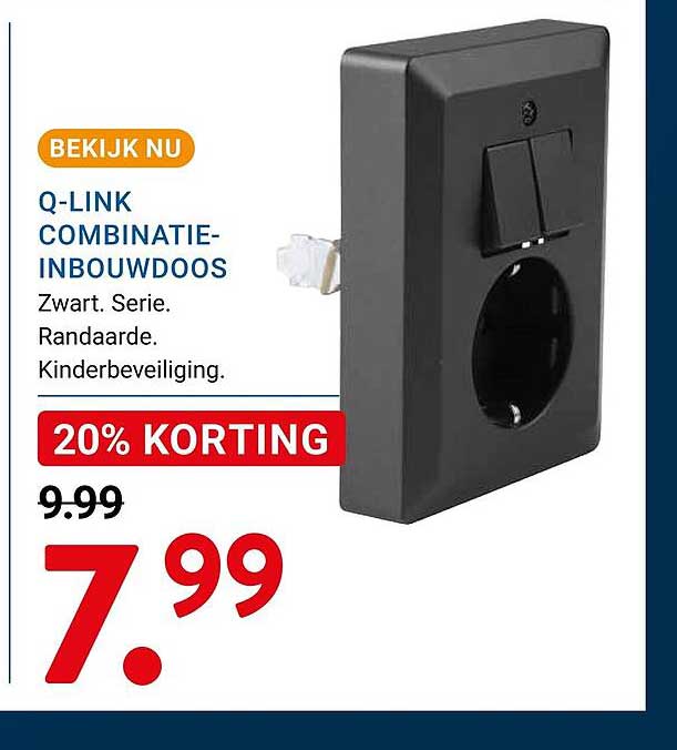 Q-LINK COMBINATIE-INBOUWDOOS 20% KORTING