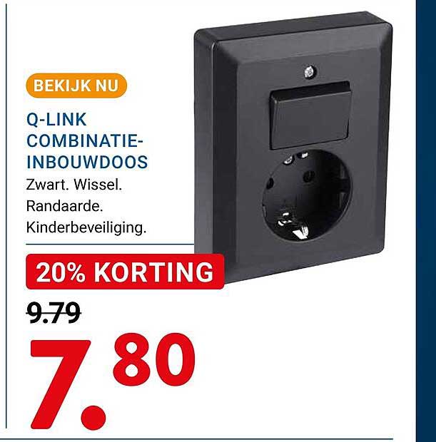 Q-LINK COMBINATIE-INBOUWDOOS 20% KORTING