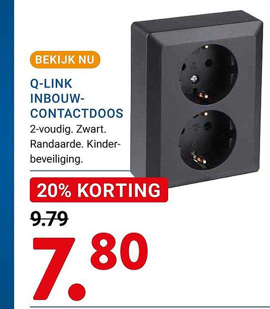 Q-LINK INBOUW-CONTACTDOOS 20% KORTING
