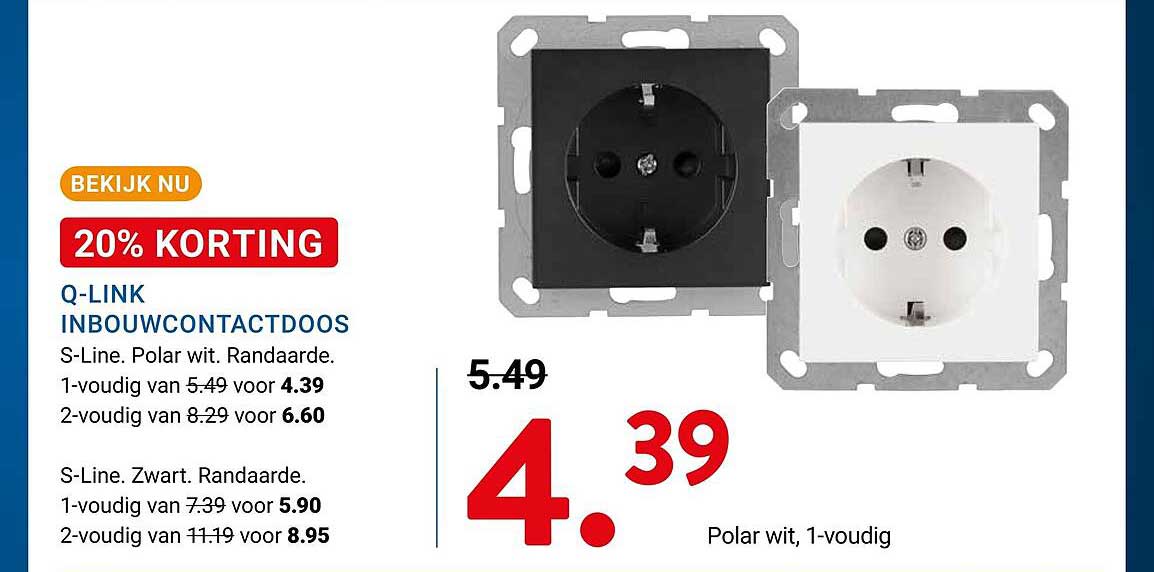 Q-LINK INBOUWCONTACTDOOS 20% KORTING
