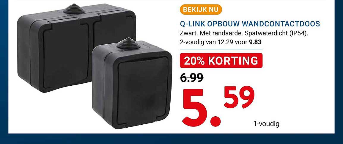 Q-LINK OPBOUW WANDCONTACTDOOS