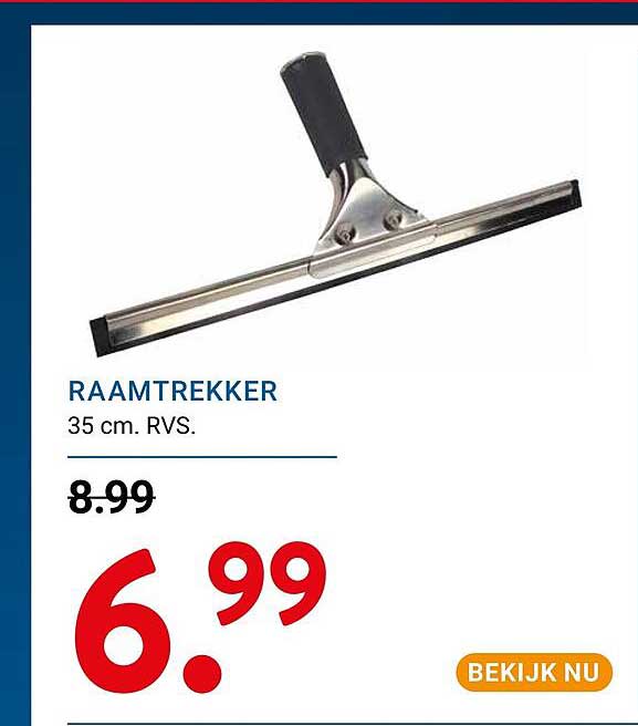 RAAMTREKKER 35 cm. RVS.
