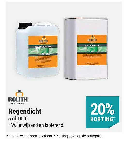 Regendicht 5 of 10 ltr 20% KORTING*