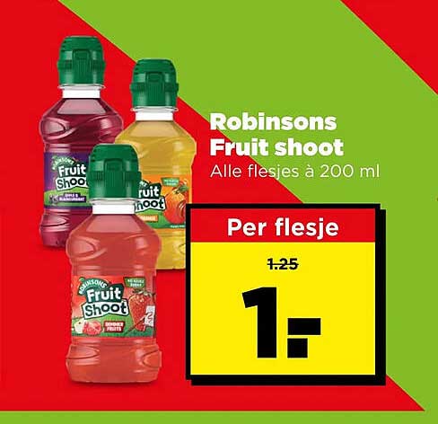 Robinsons Fruit shoot Alle flesjes à 200 ml Per flesje