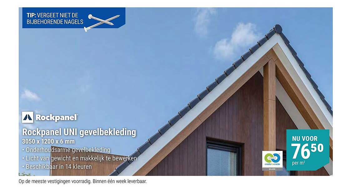 Rockpanel UNI gevelbekleding 3050 x 1200 x 6 mm