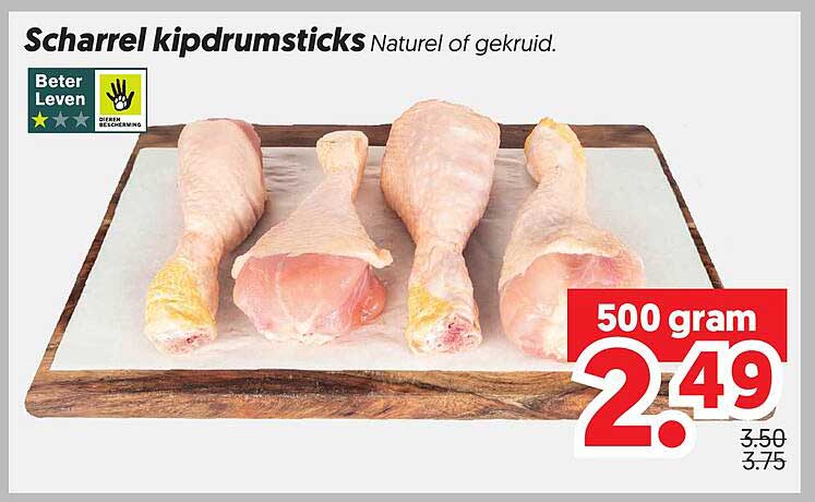 Scharrel kipdrumsticks Naturel of gekruid.