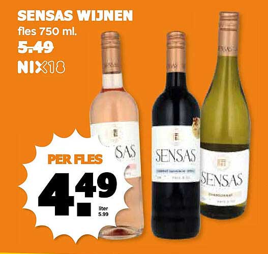 SENSAS WIJNEN fles 750 ml.
