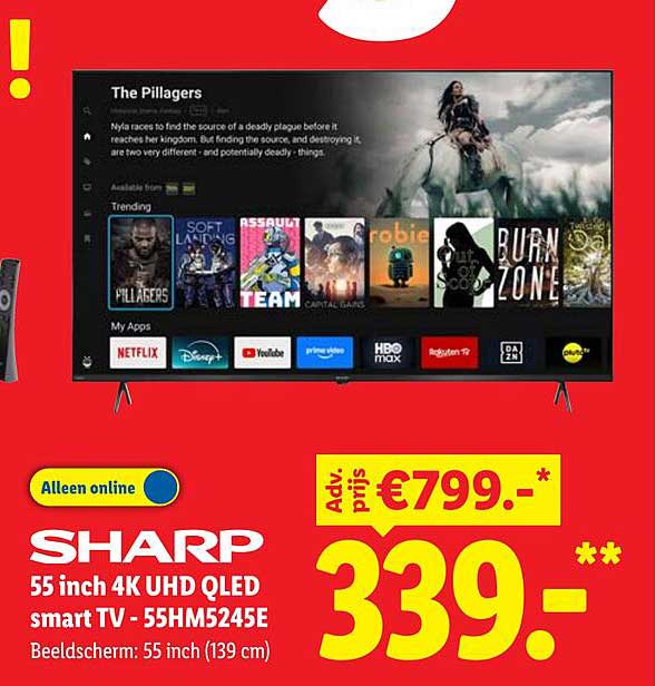 SHARP 55 inch 4K UHD QLED smart TV - 55HM5245E