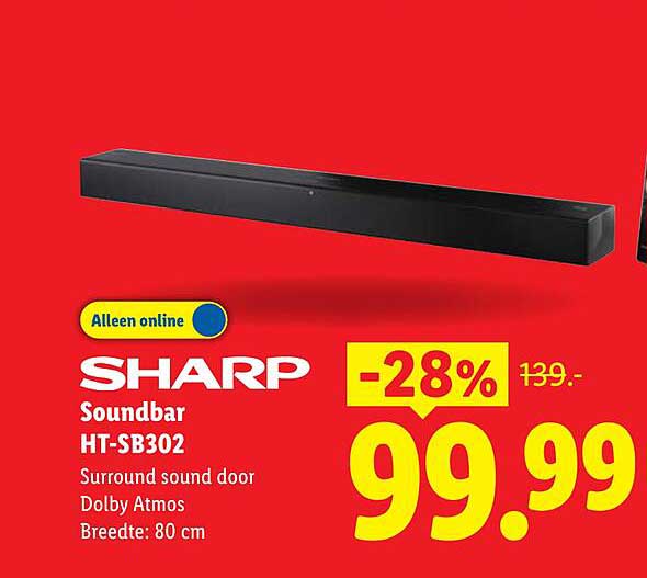 SHARP Soundbar HT-SB302 Surround sound door Dolby Atmos Breedte: 80 cm