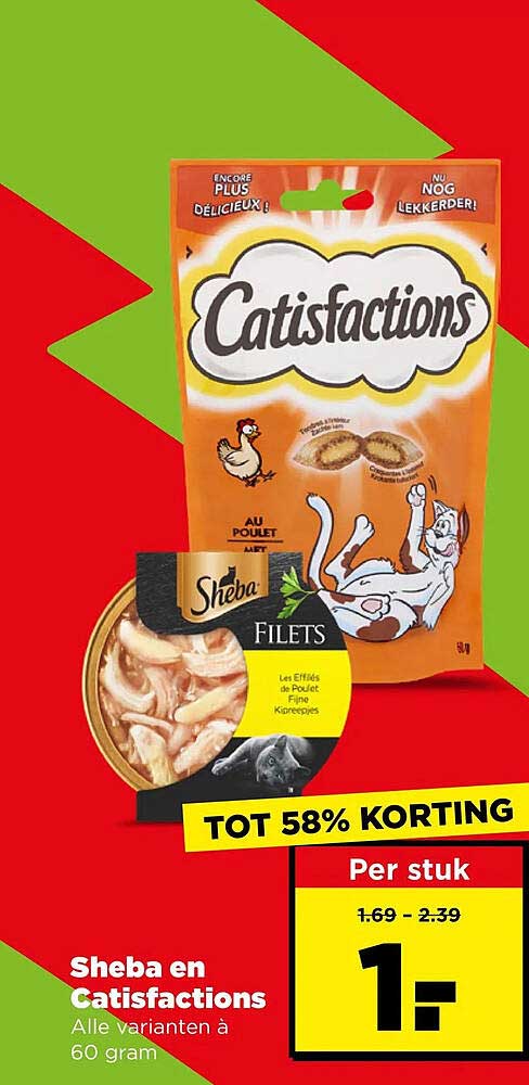 Sheba en Catisfactions Alle varianten à 60 gram