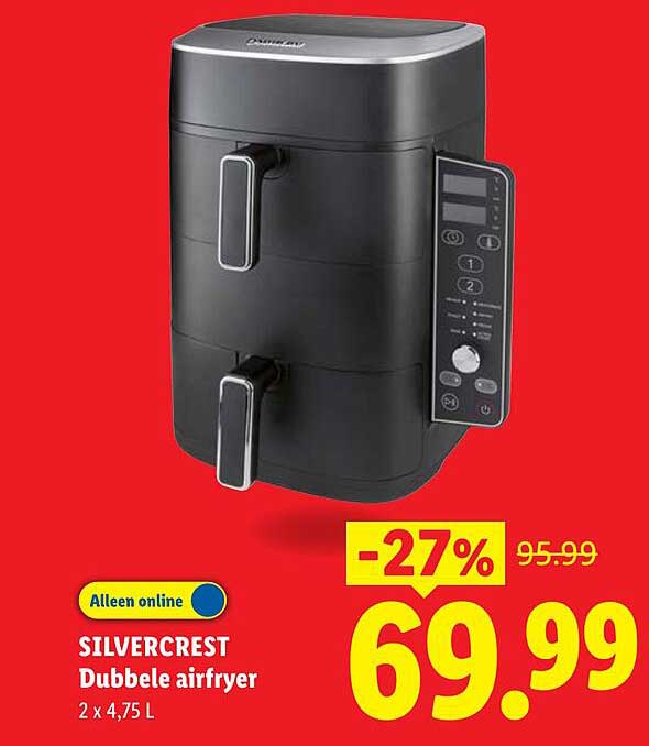 SILVERCREST Dubbele airfryer 2 x 4,75 L -27%
