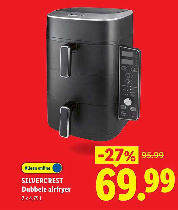 SILVERCREST Dubbele airfryer 2 x 4,75 L
