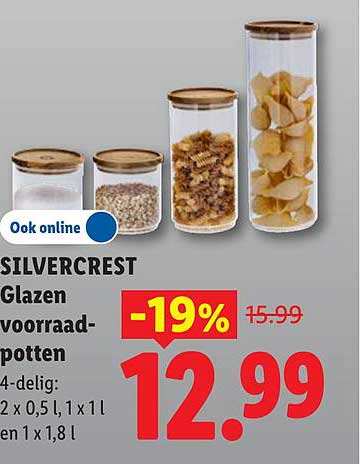 SILVERCREST Glazen voorraadpotten -19%