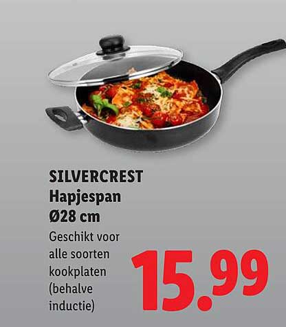 SILVERCREST Hapjespan Ø28 cm Geschikt voor alle soorten kookplaten (behalve inductie)