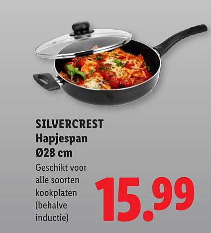 SILVERCREST Hapjespan Ø28 cm Geschikt voor alle soorten kookplaten (behalve inductie)