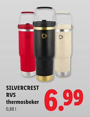 SILVERCREST RVS thermosbeker 0,88 l