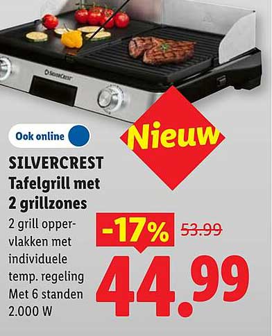 SILVERCREST Tafelgrill met 2 grillzones