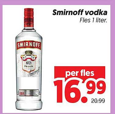 Smirnoff vodka Fles 1 liter.