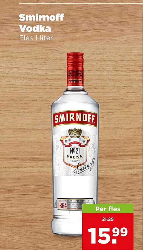 Smirnoff Vodka Fles 1 liter