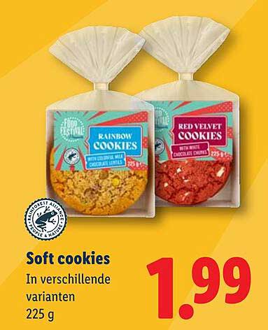 Soft cookies In verschillende varianten 225 g