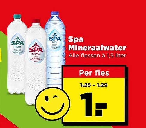 Spa Mineraalwater Alle flessen à 1,5 liter