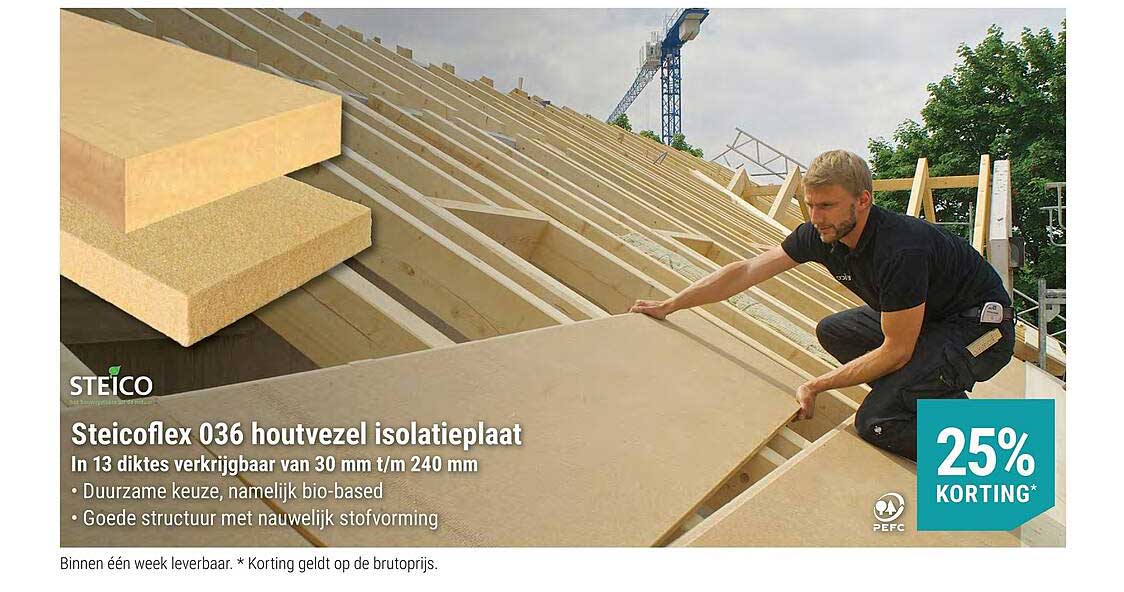 Steicoflex 036 houtvezel isolatieplaat 25% KORTING