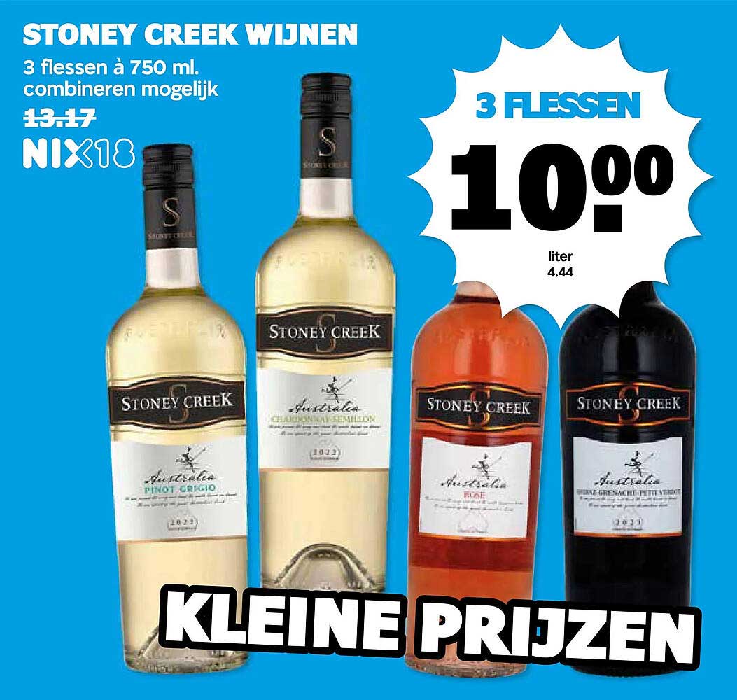 STONEY CREEK WIJNEN 3 flessen à 750 ml. combineren mogelijk KLEINE PRIJZEN