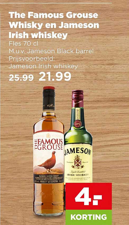 The Famous Grouse Whisky en Jameson Irish whiskey