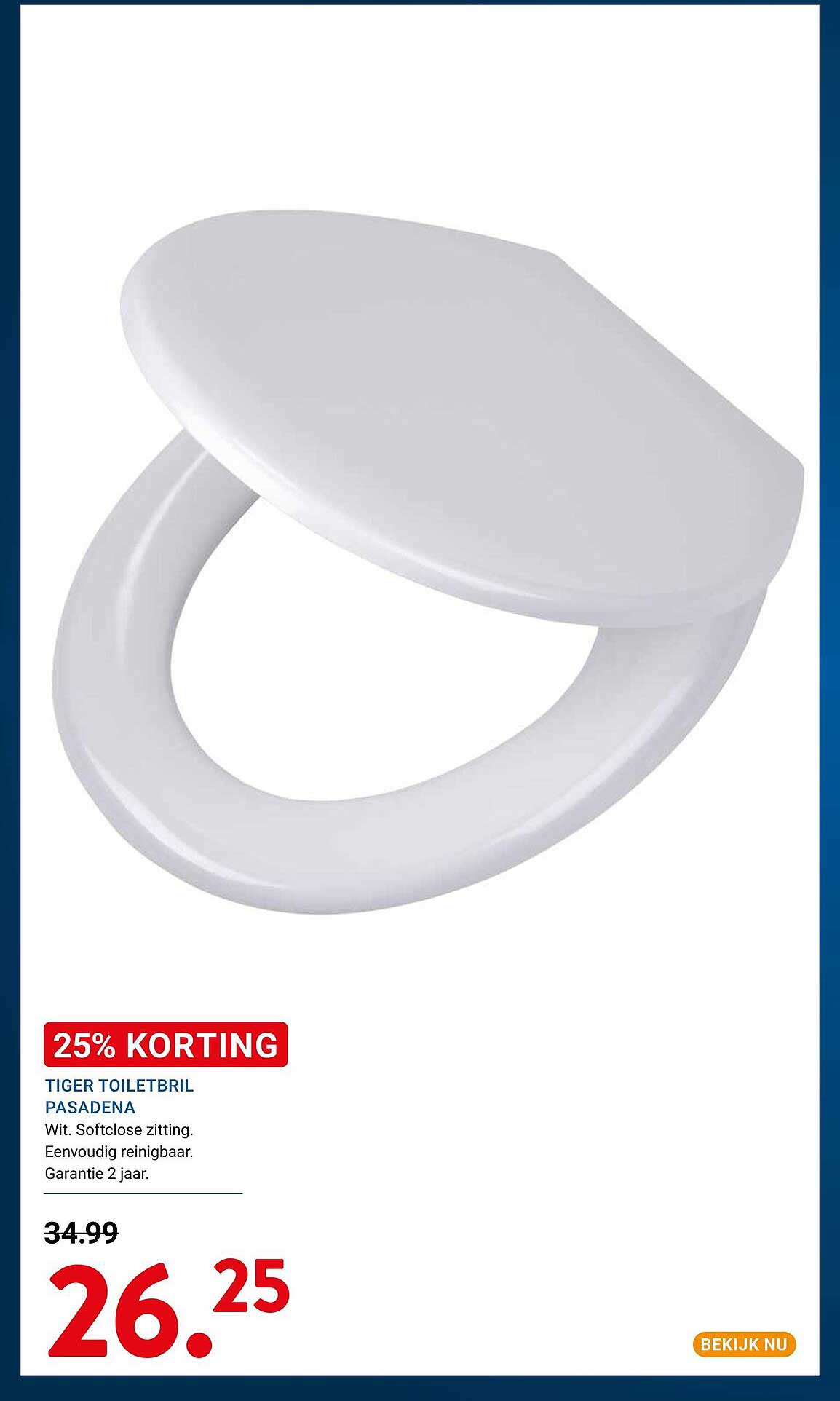 TIGER TOILETBRIL PASADENA 25% KORTING